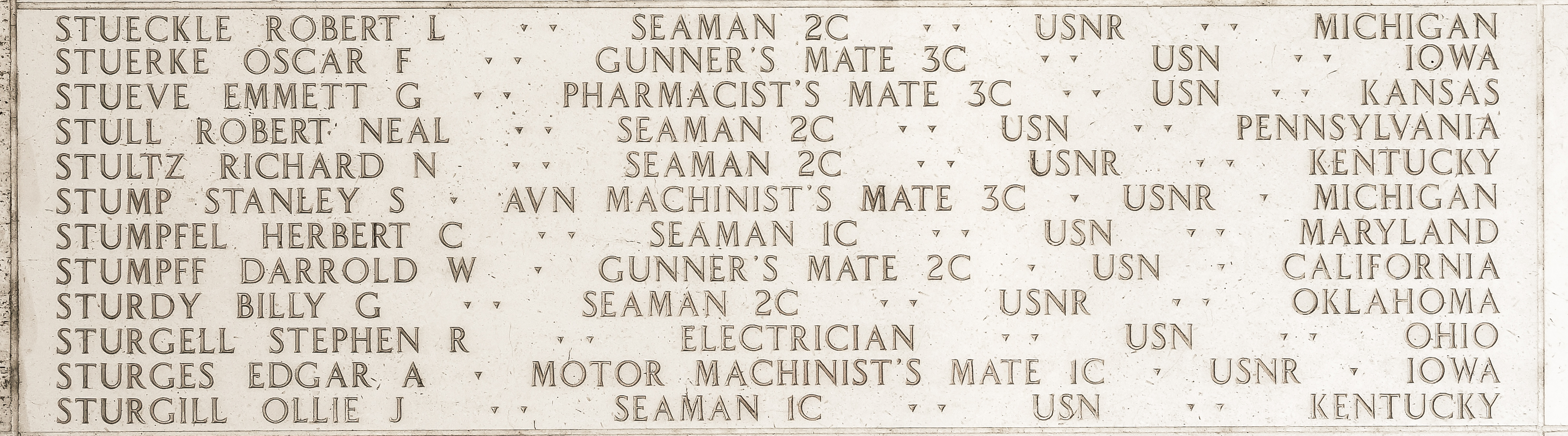 Emmett G. Stueve, Pharmacist's Mate Third Class